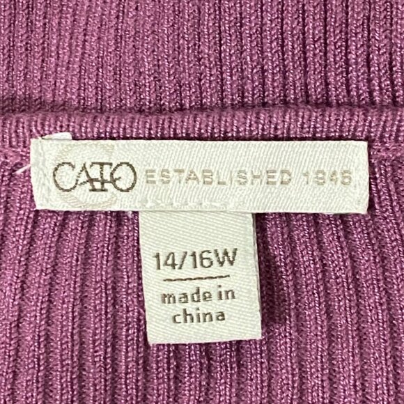 Cato Pullover Knit Top 14W 16W Purple Fairy Whimsigoth Coquette Bloomcore Flower - Picture 4 of 6